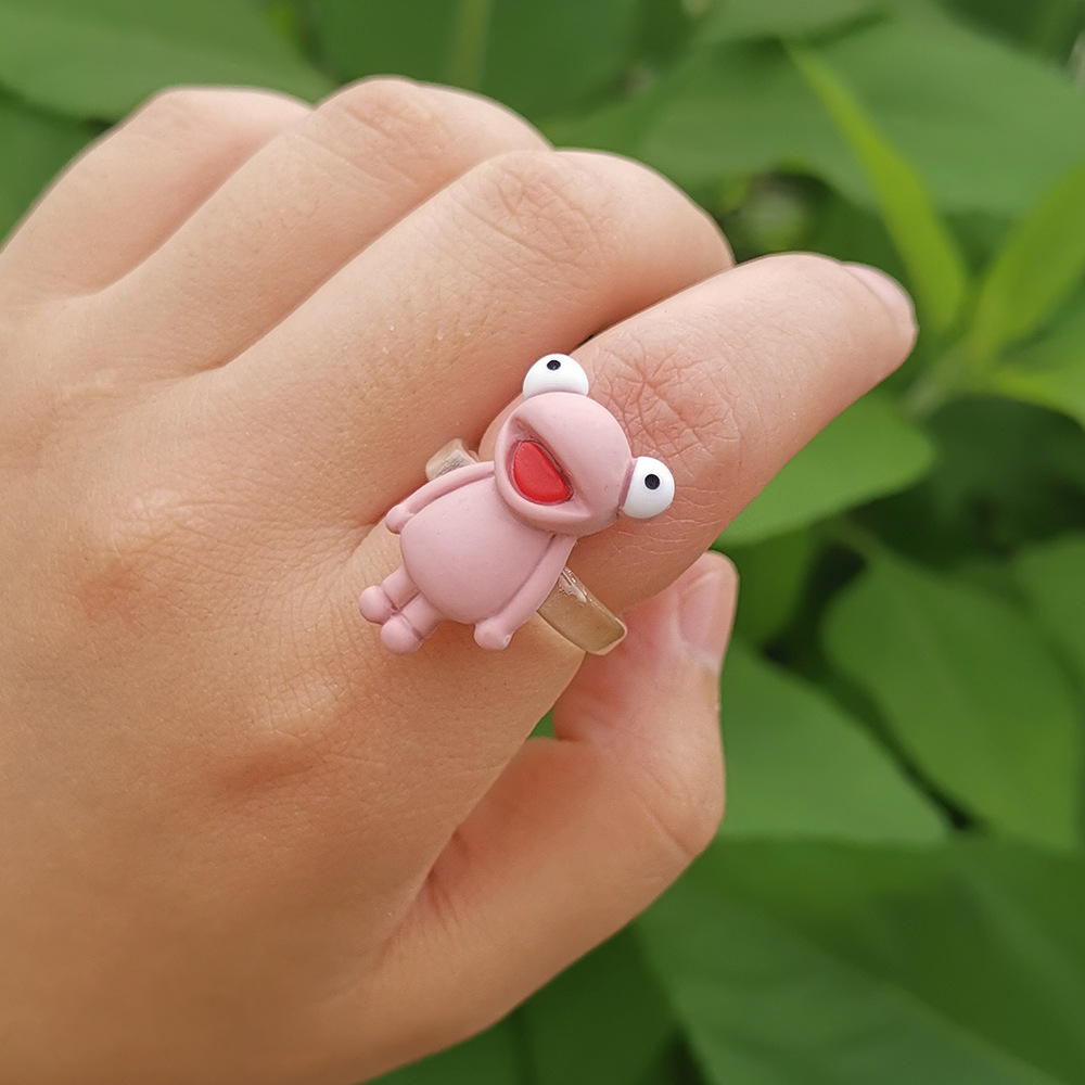 Wholesale Jewelry Cartoon Frog Animal Ring Nihaojewelry display picture 6