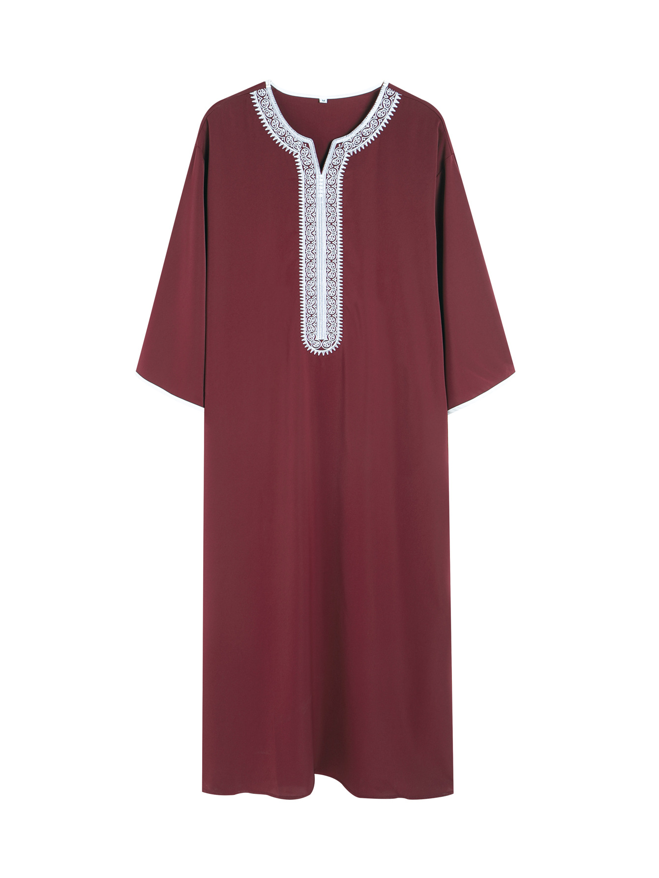 Marockansk herrtunika med v-ringning och broderi_voghion.com