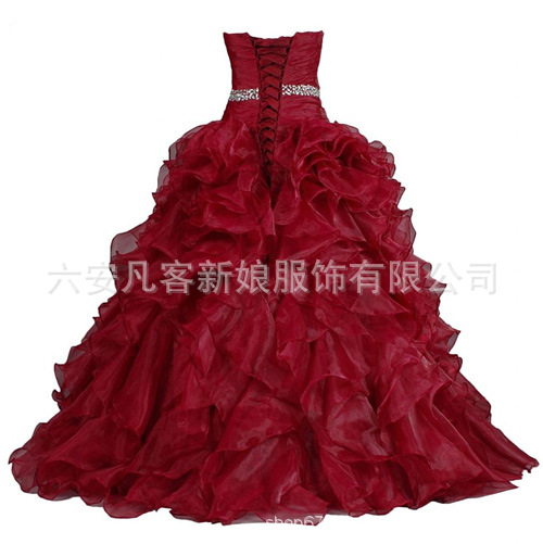 Customized Ruffled Diamond Dress Party Dress Plus Size Skirt Amazon Export Popular Style Graduation Dance