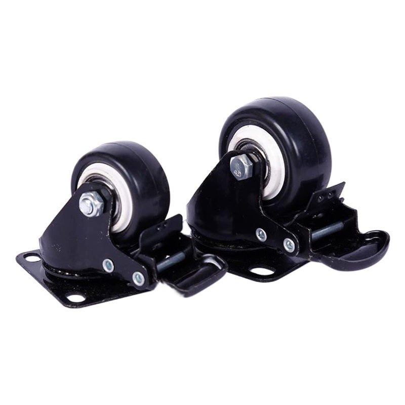 Легкий 1,5-дюймовый 2-дюймовый 2,5-дюймовый двойной подшипник Золотое сверло направленное колесо PU полиуретан Бесшумная мебель Универсальный рицинус