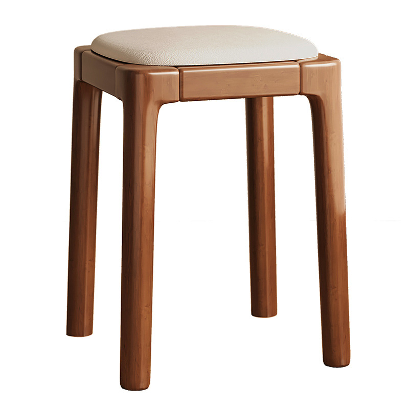 Taburete taburete de madera maciza apilable hogar sala de estar mesa de comedor taburete alto simple taburete cuadrado de madera bolsa suave taburete bajo