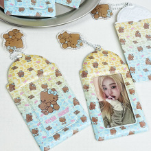 薄荷豹纹黑皮kt猫三寸卡套追星小卡展示饭卡收纳可爱凯蒂猫证件套