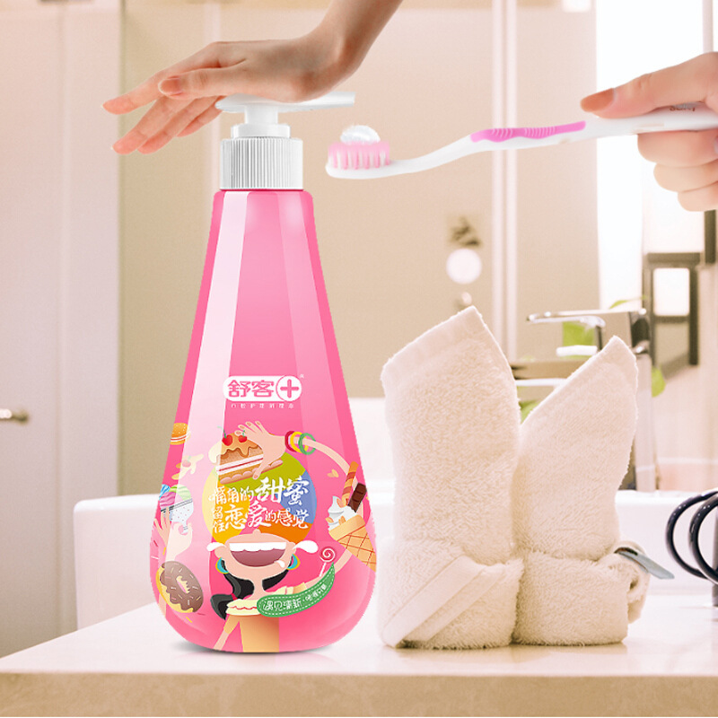 【小額批發】舒客按壓式啫喱牙膏含氟清新口氣去漬250克