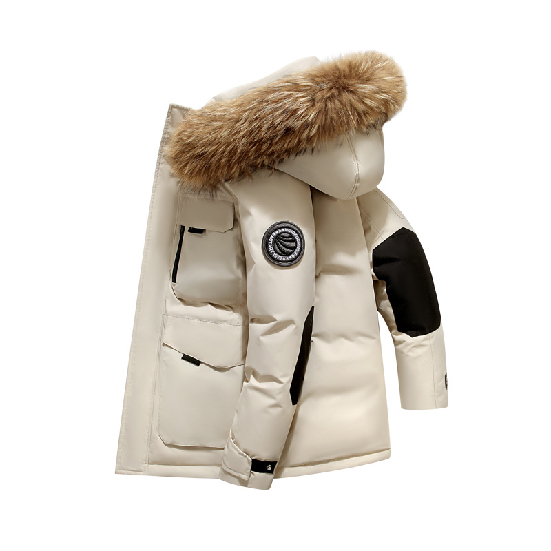 High quality outdoor duck jacket with light couple style down jacket, unisex style, big fur collar, hot selling_voghion.com