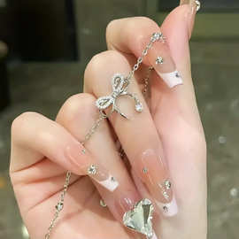 S925纯银镀白金灵动蝴蝶结手链女镶钻轻奢高级感时尚百搭手饰跨境