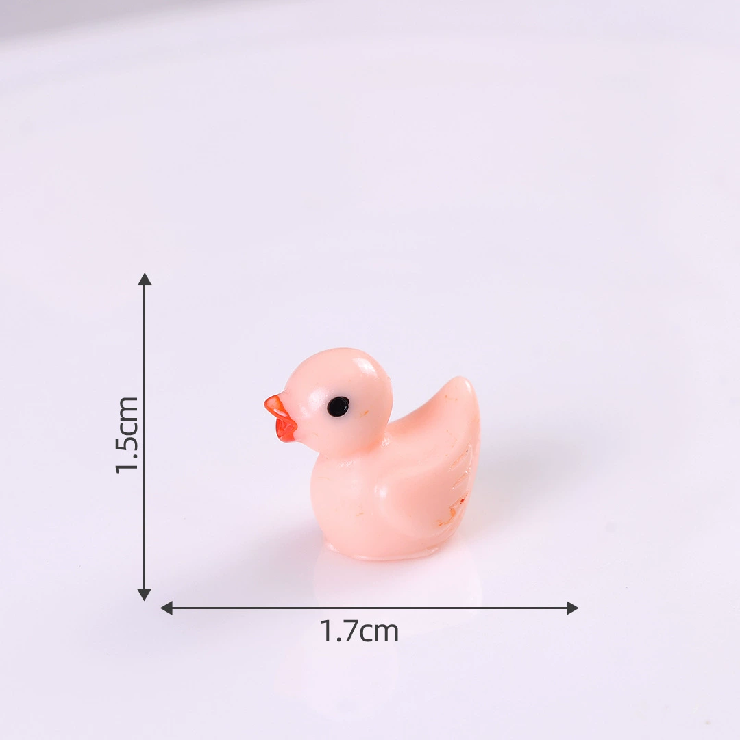 Miniature duck accessory, handmade minifigure prop for micro landscapes, solid & glow colors