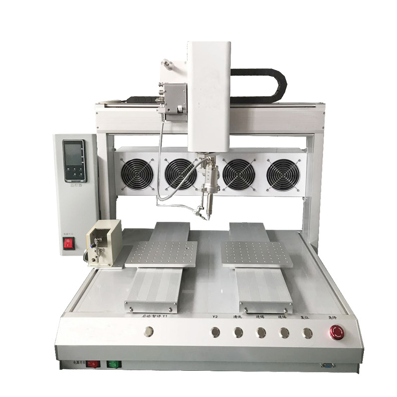 Máquina de soldadura automática de soldadura por puntos automática de cinco ejes de doble estación de línea de datos USB de lámpara LED para placa de circuito PCB