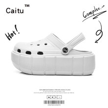 EVA垫高跟洞洞鞋女夏时尚diy软底网红沙滩鞋厚底包头外穿凉拖鞋子