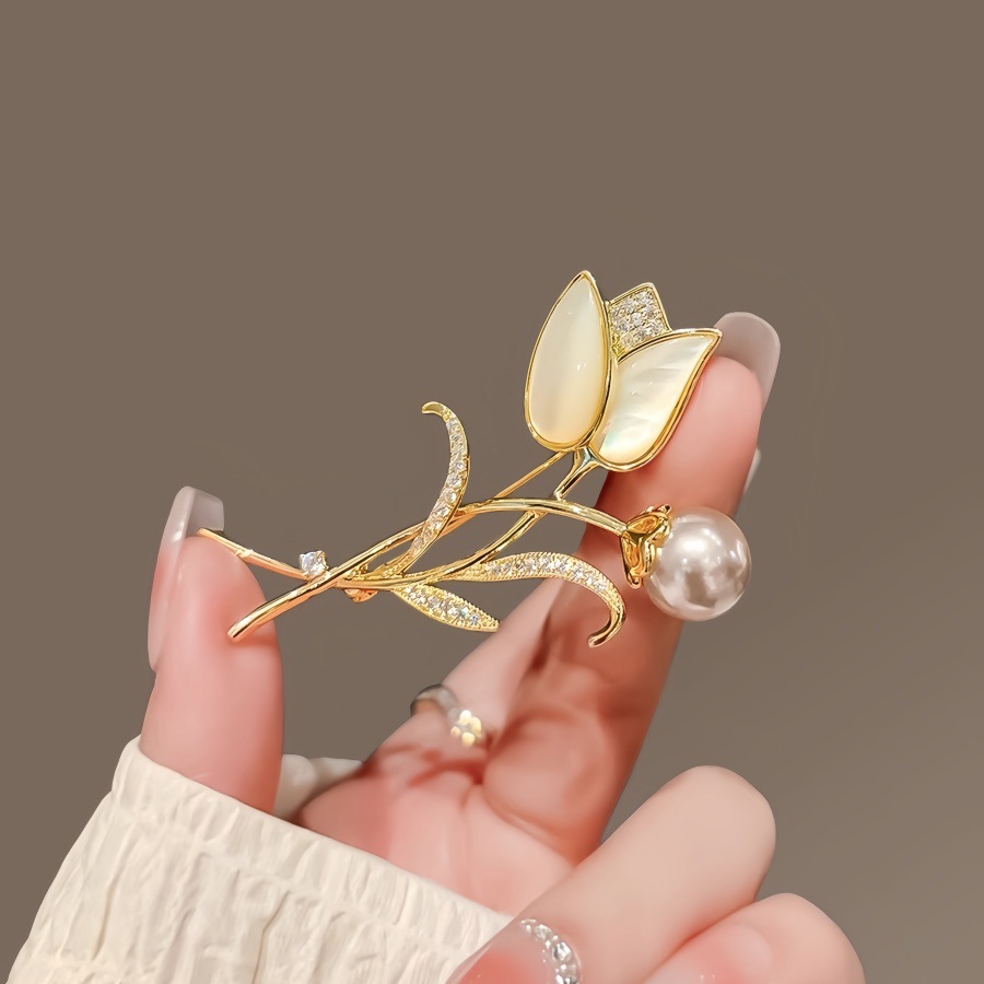 Spilla di perle elegante e di lusso, stile foresta, da donna, accessorio per abbigliamento, regalo di nicchia._voghion.com