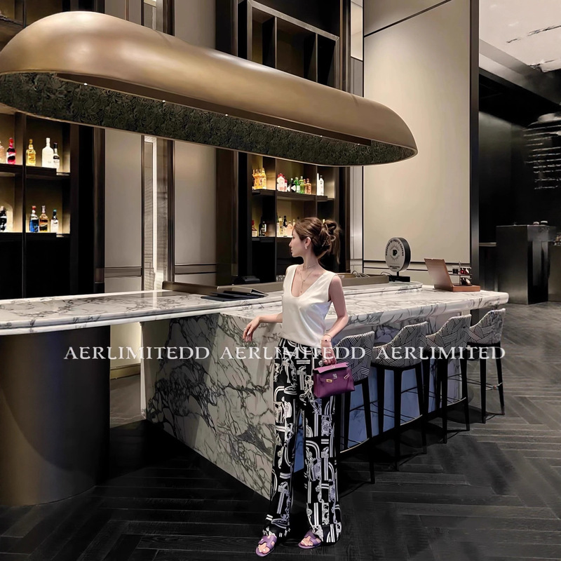 H Brand Old Money Style ~ High-End Ice Silk Black Printed Wide-Leg Pants for Women, Casual Straight-Leg Pants with Drapey Elegant Long Pants