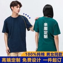 夏季工作服文化衫定做班服男女士短袖t恤批发纯棉圆领广告衫定制