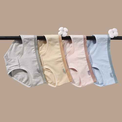 Factory direct sales underwear for women, pure cotton, antibacterial girls, simple and sexy Japanese mid-waist student briefs