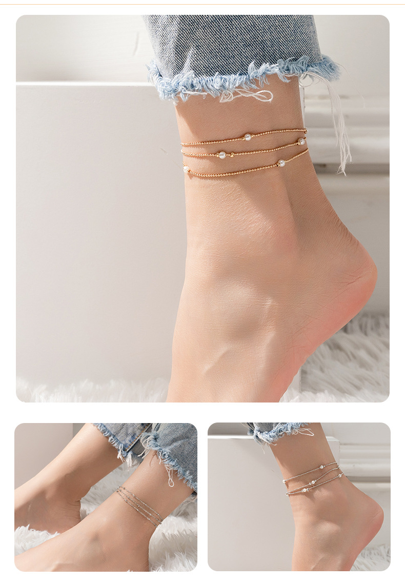 Plating Design Fashion Style Fashion Solid Color Alloy Plating Anklet
