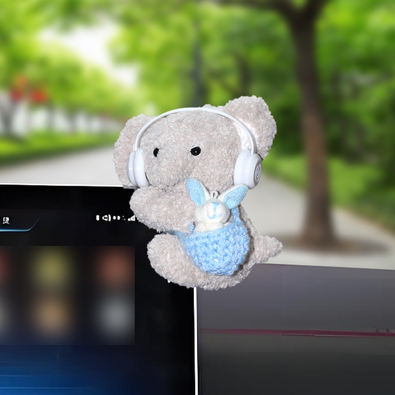 2025 nuevo automóvil con decoraciones de cocina montadas en la pantalla de la consola central de dibujos animados adorables decoraciones chicas