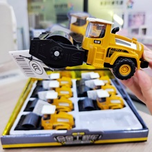 合金惯性工程车仿真压路车转动模型过家家男孩儿童玩具小商品批发