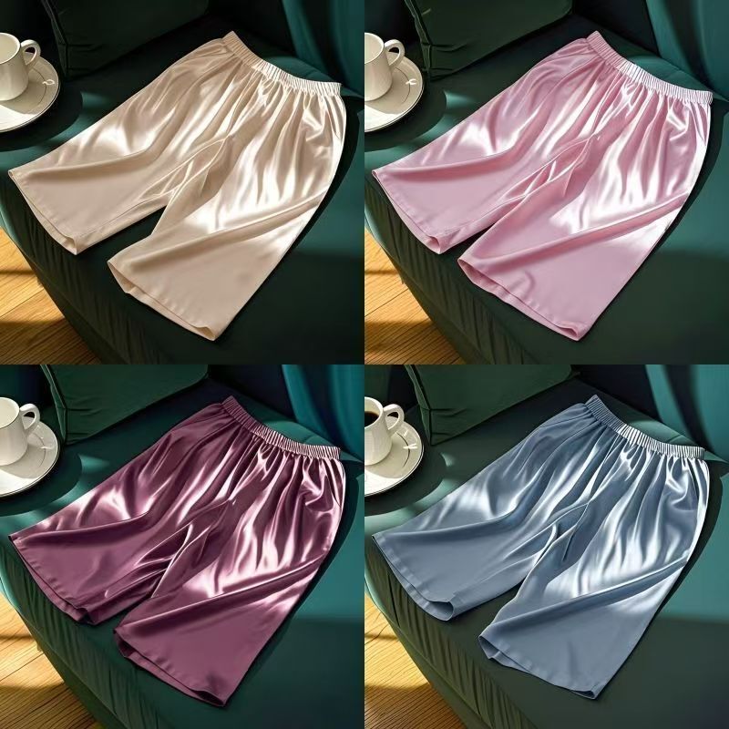 Women's Ultra-Thin Translucent Shorts, New Summer Style, Imitation Ice Silk Five-Point Pants, Loose Home Casual Comfortable Pants for Men Women's Ultra-Thin Translucent Shorts, New Summer Style, Imitation Ice Silk Five-Point Pants, Loose Home Casual Comfortable Pants for Men