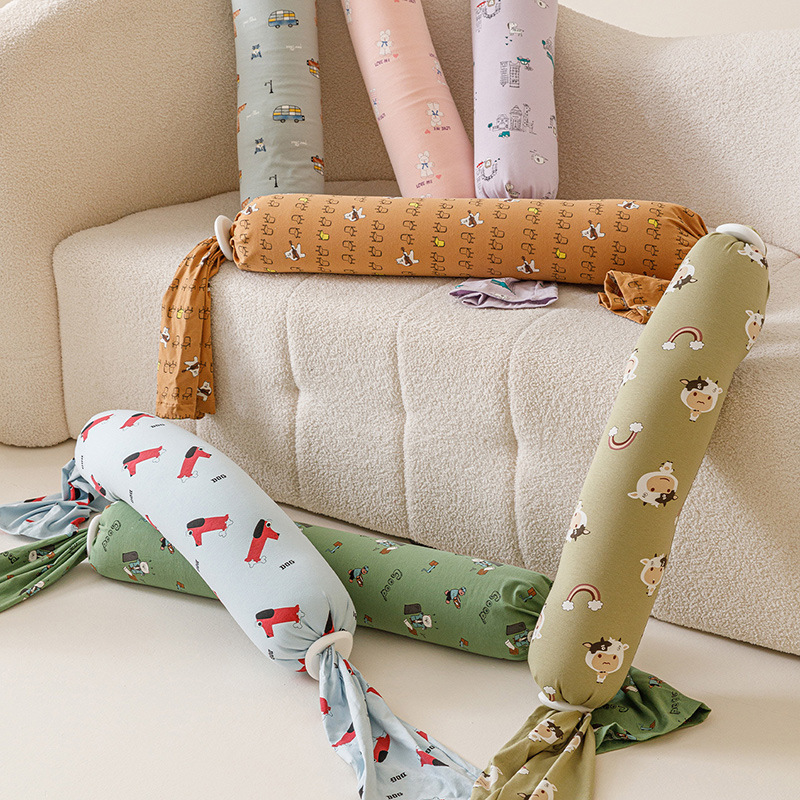 Cotton Cartoon Printed Knitted Cotton Candy Pillow Children's Bedroom Comfort Pillow Multi-Functional Pillow Removable and Washable