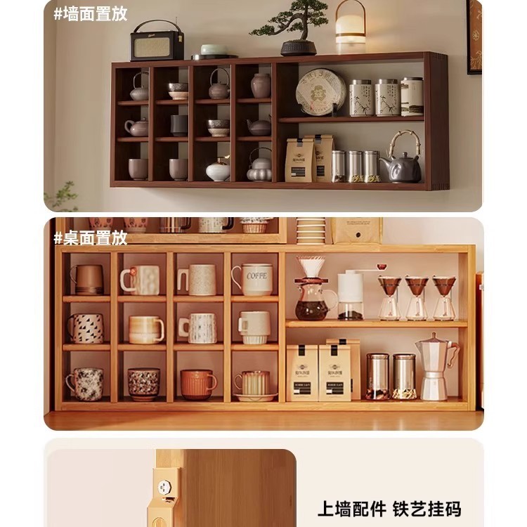 Portavasos de madera maciza Portavasos de almacenamiento de tazas Taza de café Portavasos de agua Estante de exhibición Taza de té Juego de té Estante de almacenamiento de mesa de comedor