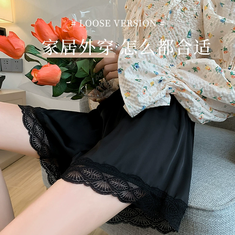 Silk safe trousers, base lace protective underware, shorts, high waist, plus size