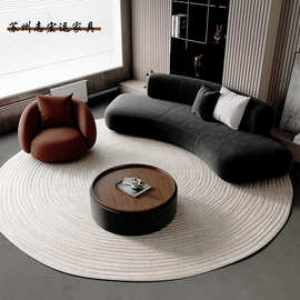 轻奢现代风弧形沙发民宿酒店洽谈沙发服装店办公室会客客厅家具