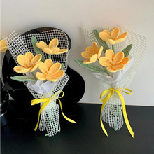 Amazon al por mayor buquete de lana hecha a mano trenzado imortalidad flor GeSan regalos de mano decoración simulación de San Valentín