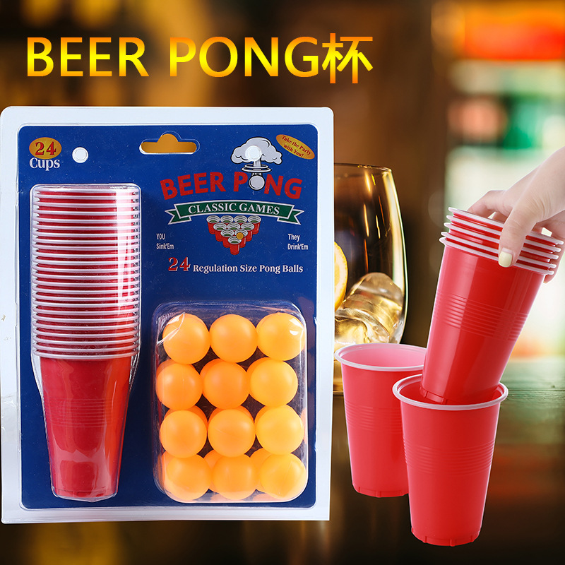 Pivə Pong Oyun Dəsti - 24 Stəkan və Pinq Pong Topları