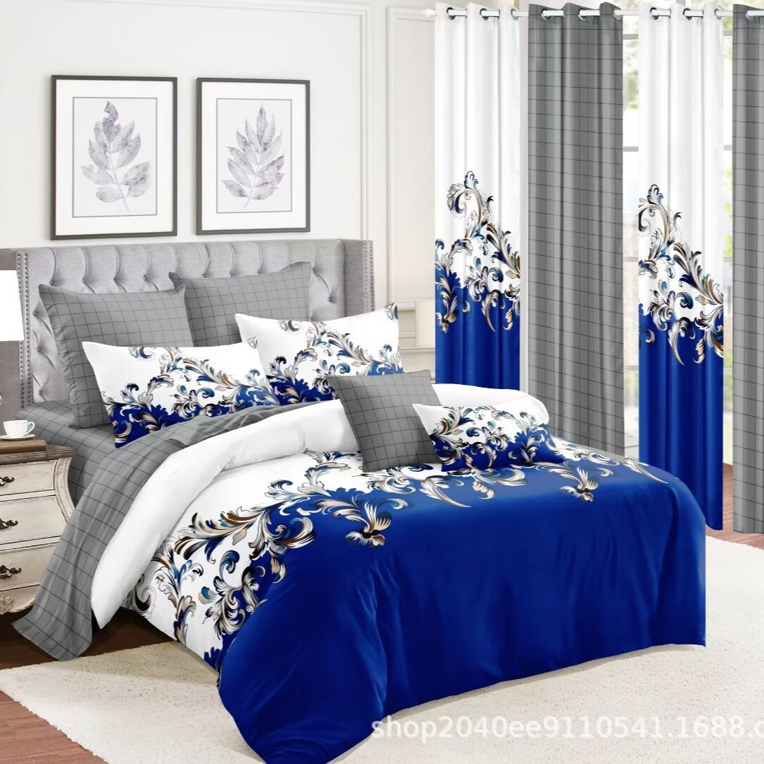 Ropa de cama de cuatro piezas con impresión transfronteriza, ropa de cama de tres piezas, funda de edredón, funda de edredón de primavera y verano infantil, venta al por mayor