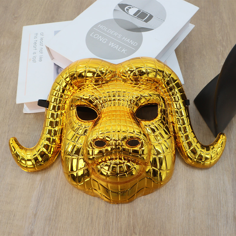 Ventas transfronterizas de Halloween leones y leopardos galvanizados props de simulación de animales de baile disfraz cos máscara