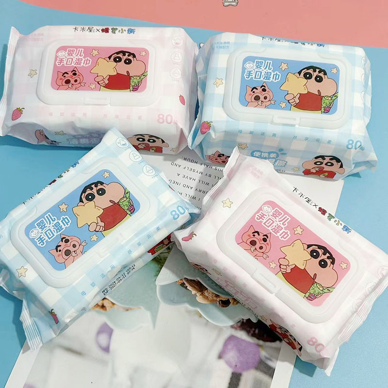 Special offer crayon small new wet wipes 80 smoking children disposable hand cleaning wet wipes student household baby wipes