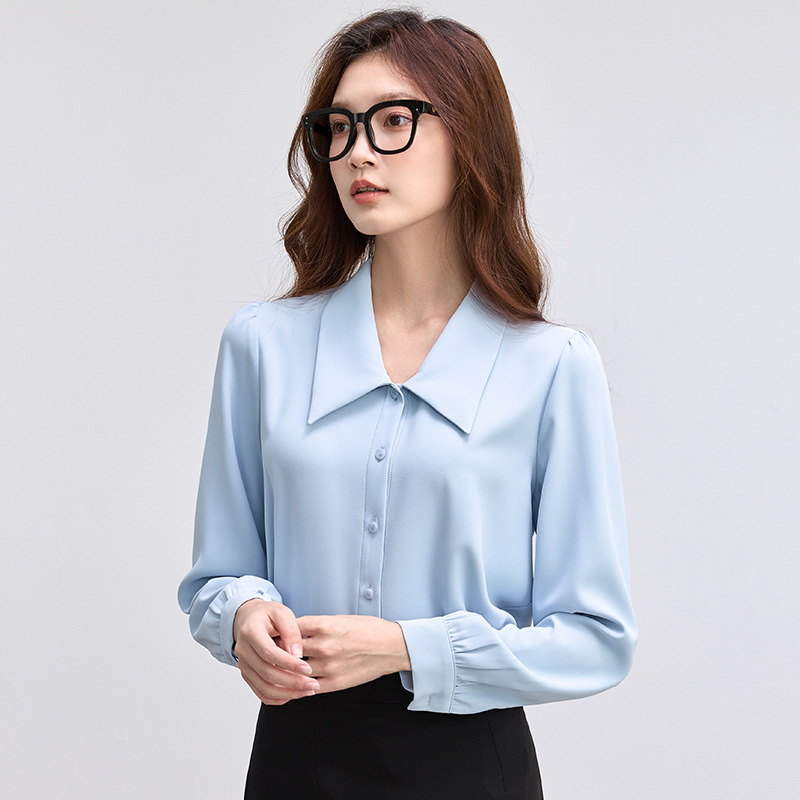实拍2025春秋白色衬衫女长袖职业正装教师公务员服装事业编面试装|undefined