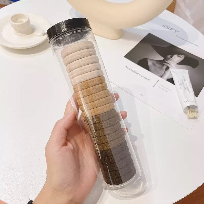 バケツ入りの輪ゴムの女性が髪を巻いて弾力性が高く、髪のひもを絞らない新しい子供のシンプルな気質のひも|undefined
