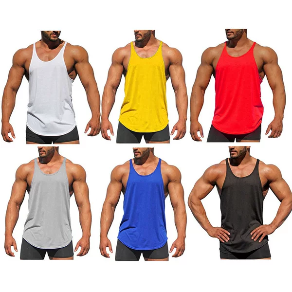 Summer Men's Fitness Sports Solid Color Quick-drying Vest Casual Training Breathable Elastic Casual Sleeveless Vest