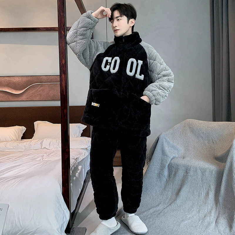 Мужской демисезонный флис pijama, утепленная коралловая бархатная стеганая зимняя куртка, коллекция 2023