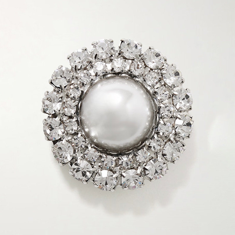 Aliexpress broche redondo delicado temperamento flor de diamante accesorios de boda broche mujer