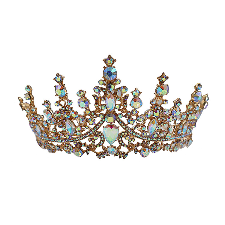 Coronas populares europeas y americanas, corona de princesa, corona de boda con diamantes de imitación, corona de cristal para novia, diadema para el cabello.
