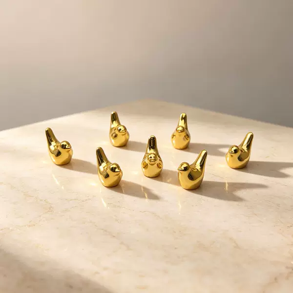 Cross-border hot-selling electroplated gold pigeon DIY resin accessories, creative decorative pieces for micro-landscape