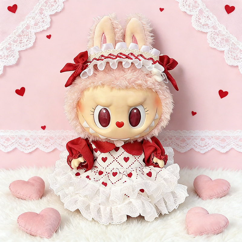 Ropa de muñeca de peluche de vinilo Labubu de 38cm para ropa de muñeca La Bu Time to Chill