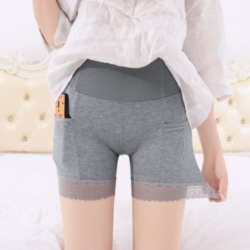 Safety Pants Seamless Modal Pocket Women's Anti-exposure Large Size Thin Curled Tummy Control Body Shaping Lace Shorts