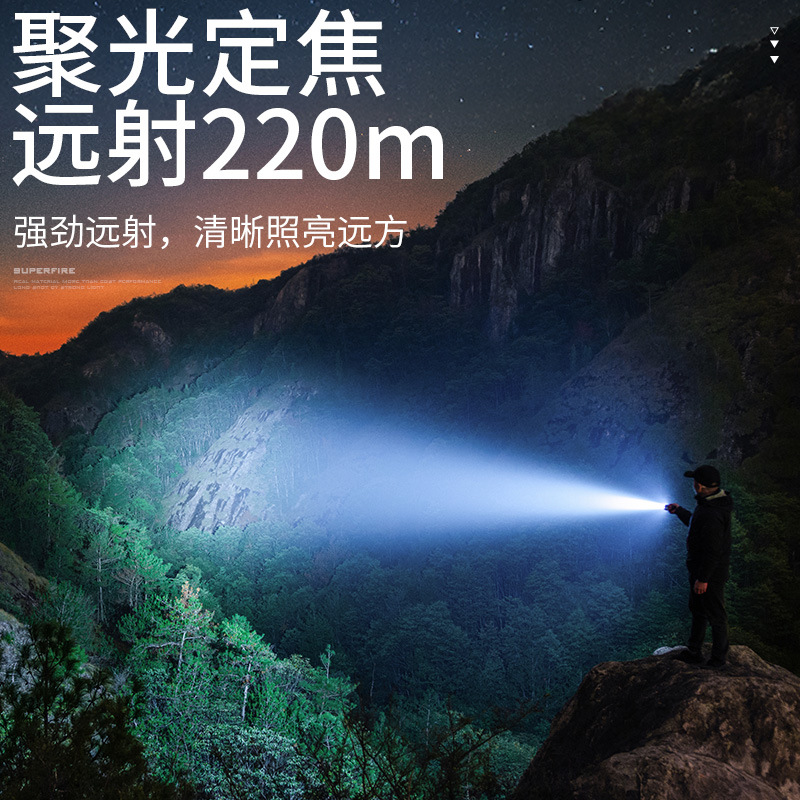 Shenhua F1 - A linterna de luz intensa recargable doméstica super brillante mini mini portátil EDC linterna de emergencia