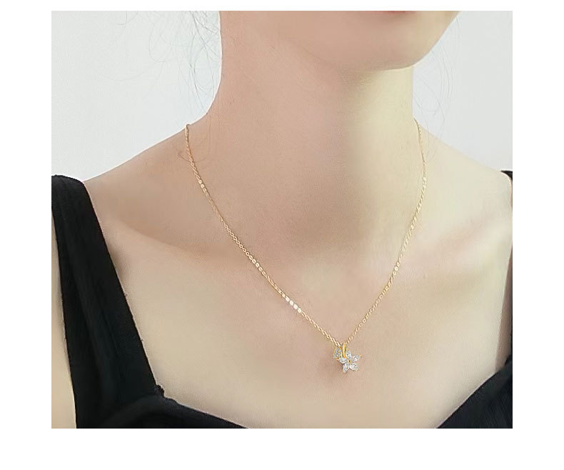 1 Piece Quantity Holiday, Tea Party Occasion 925 Sterling Silver Cable Chain Plating Flower Pendant Necklace