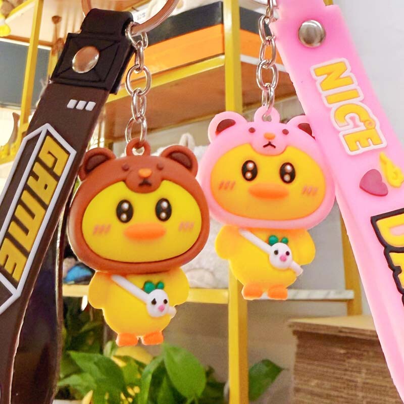 Manufacturer's In-Stock Annoying Duck Keychain Pendant Trendy Toy Figurine Car Backpack Keychain Decoration Accessories Wholesale
