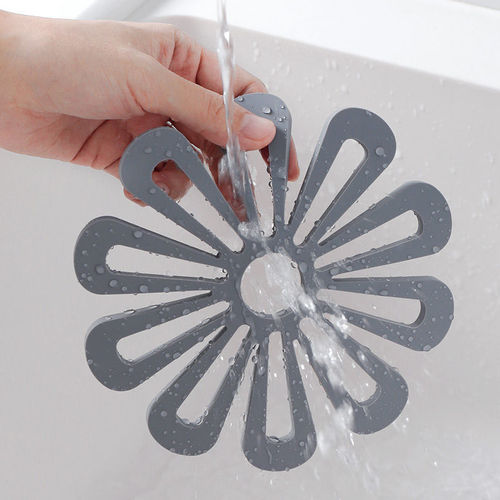 Creative Home Thickened Silicone Plum Blossom Shape Hollow Insulated Pot Mats Colorful Anti-Slip Coasters Bowl Mats Tableware Mats