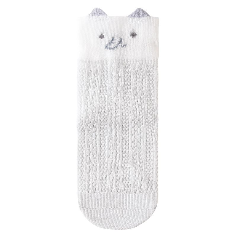 Calcetines para niños, calcetines de malla transpirables y absorbentes de sudor para mujer, calcetines sin huesos de algodón peinado para recién nacidos de dibujos animados lindos al por mayor