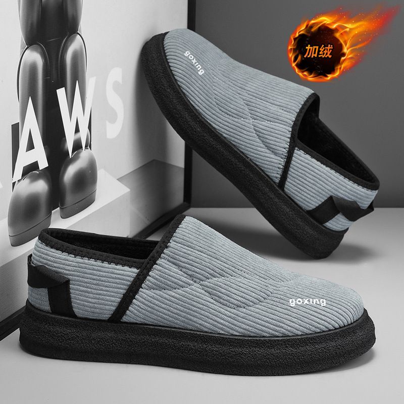 Viejos zapatos de tela interiores de Beijing hombres con terciopelo en invierno zapatos de algodón cálidos negros 100 hombres pedalean zapatos de frijol con suelas blandas image 8
