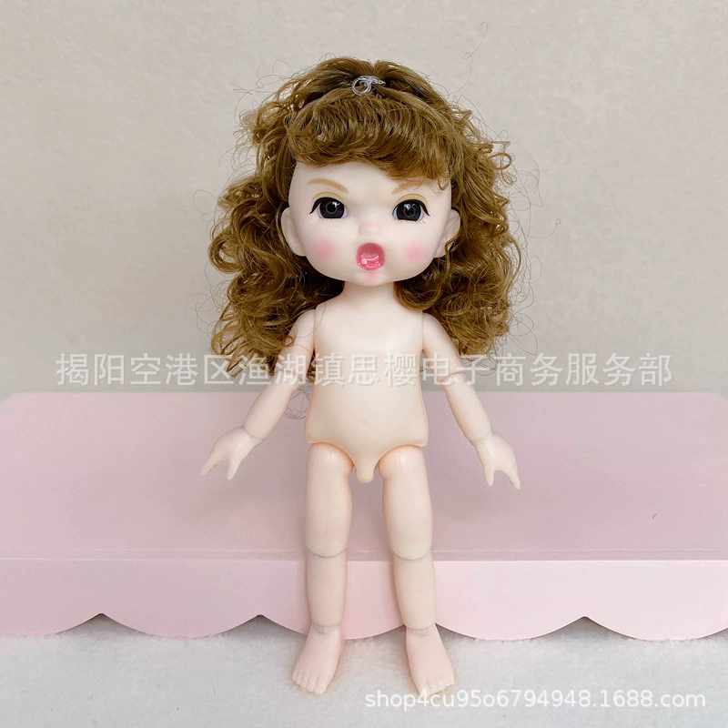 16–17 см кукла-голова Naked Doll, OB11, замена тела 8-точечный BJD, девочка с 13 суставами, смена макияжа