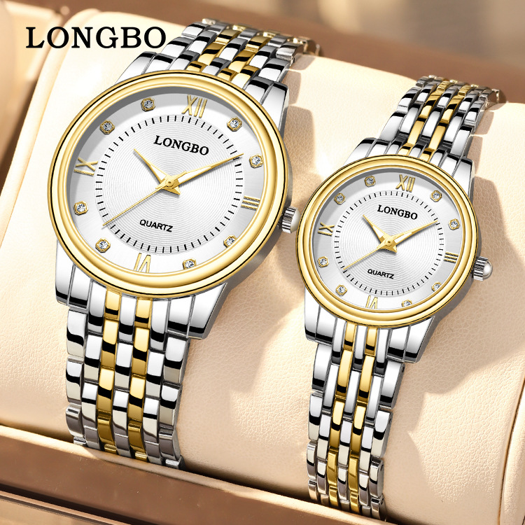 Longbo Brand Watch Couple Watch Factory Wholesale Women Fashion Cross-border Live Selling Waterproof Men's Watch Women's Watch