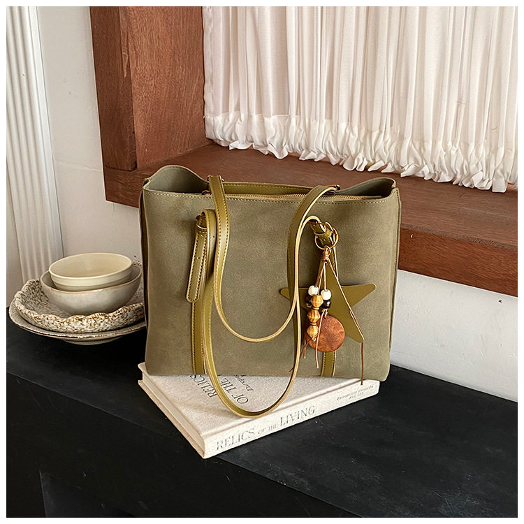 Túi tote nữ cỡ lớn dáng shopping, quai đôi đeo vai, có ngăn khóa kéo, phong cách tối giản — Màu cà phê Không có mặt dây chuyền, Màu nâu không có mặt dây chuyền, Màu xanh lá cây không có mặt dây chuyền, Đen không có mặt dây chuyền chi tiết 22