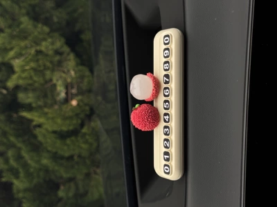 Cartoon Car Parking Sign, Temporary | Nömrəli dayanma kartı - litchi-half-peeled-lychee-white-large-number-license-plate-free-traceless-glue