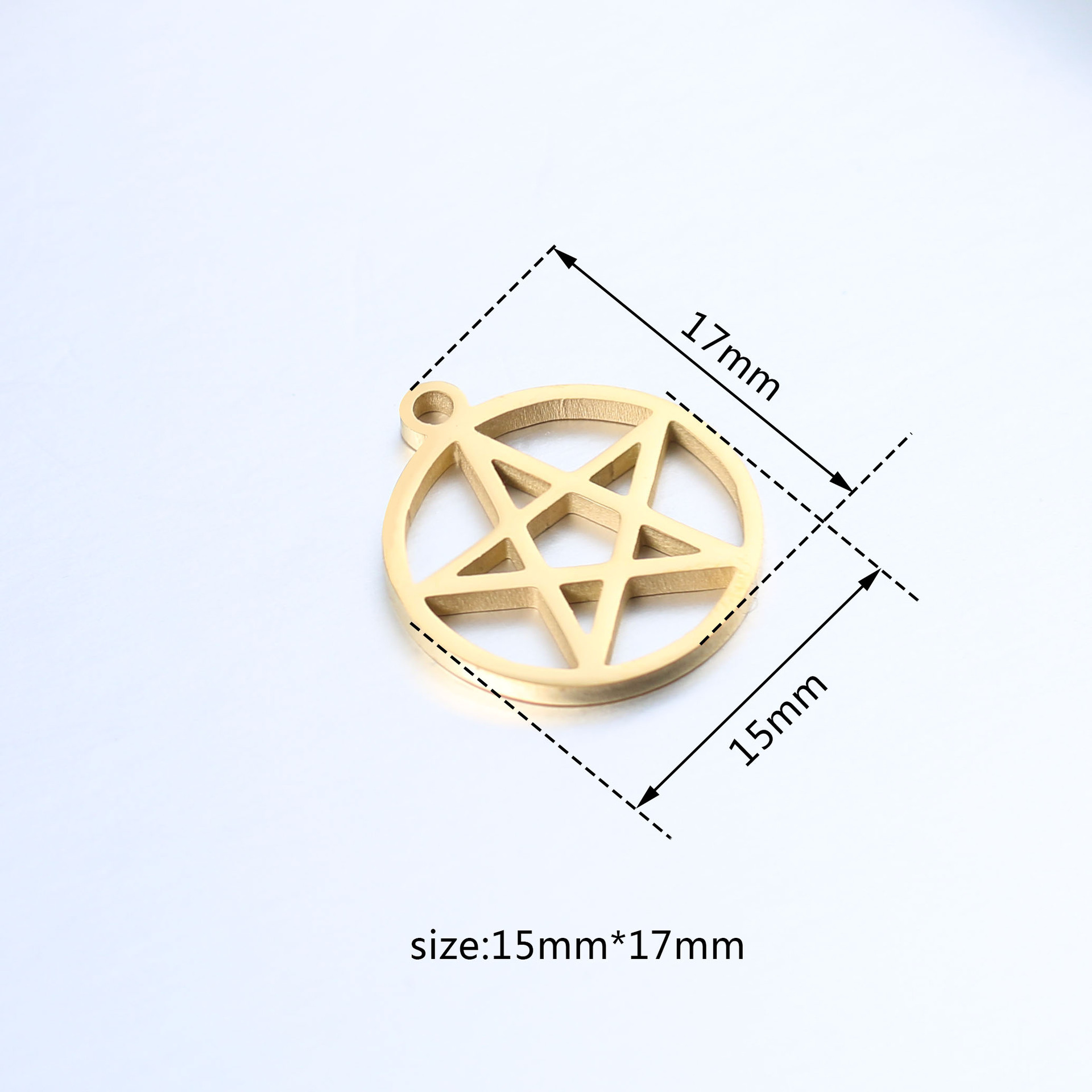 5 teile/los Edelstahl Metall DIY Anhänger Halsketten für Frauen Kleine Pentagramm Charms Für Schmuck Handgemachte Liefert – Detail 2