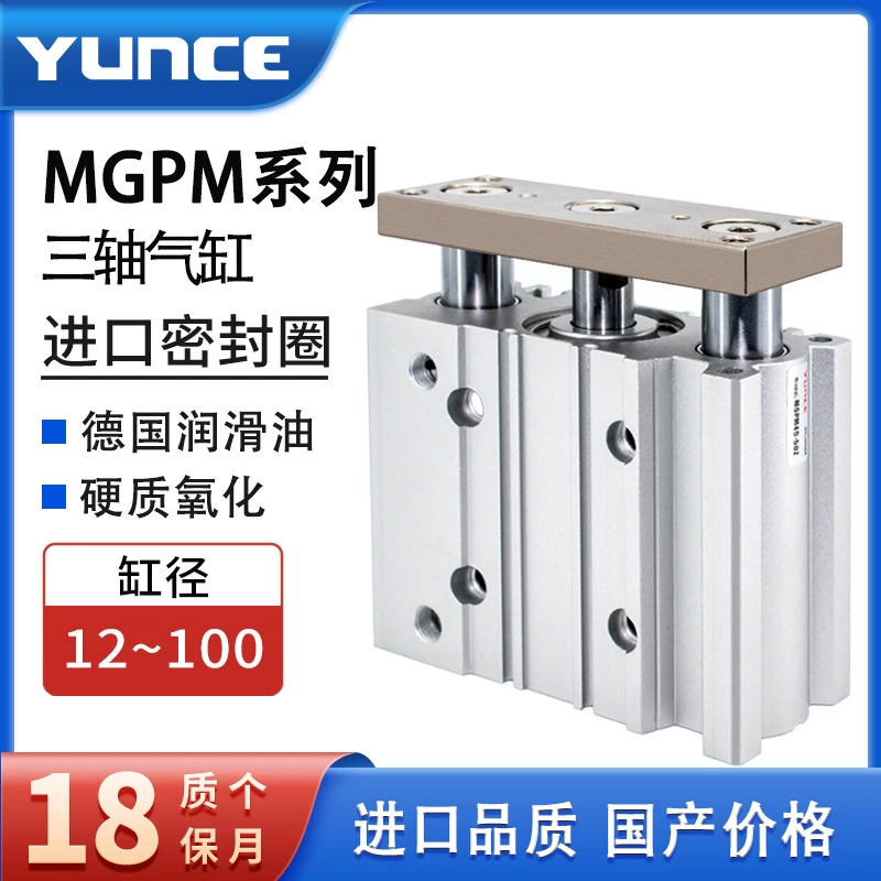 Трехосный цилиндр с направляющим стержнем MGJ/MGPM12/16/20/25/32/40/50/63-10-30-75-100XZ